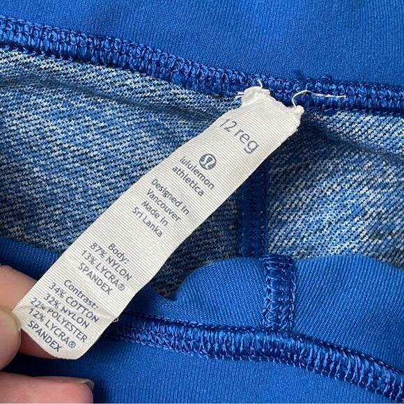 Lululemon Barre Pulse Pant Limitless Blue Reversible Slub Denim Size 12 Like New - Picture 7 of 16